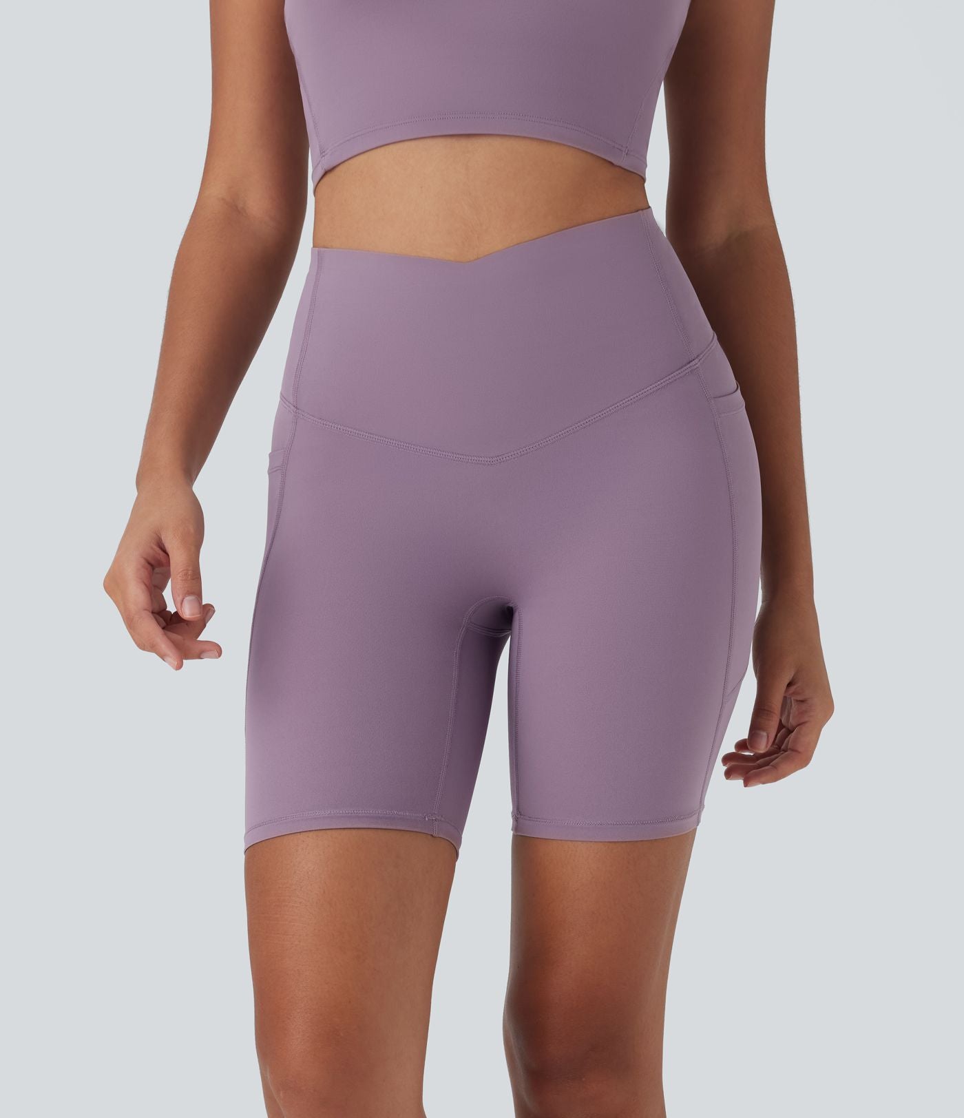 Pantalon large fluide décontracté gainant taille haute avec poches