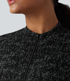 Veste de yoga OneForm Seamless Flow à manches longues avec zip et passage de pouce