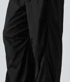 Pantalon cargo ample de randonnée taille haute avec cordon de serrage, fronces et poches