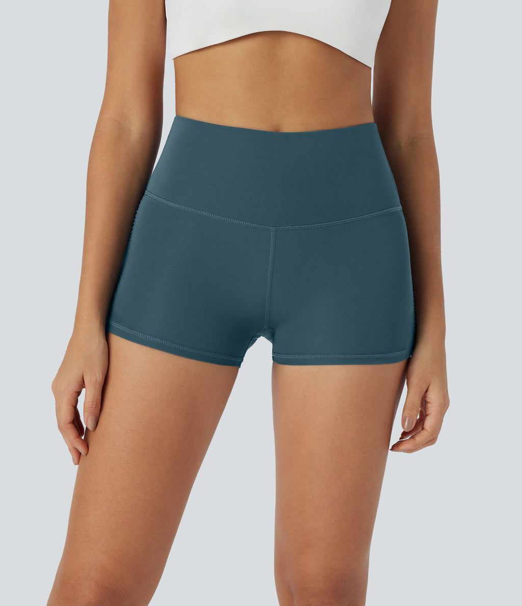 Short cycliste 6 cm de course gainant taille haute avec fronces et séchage rapide SoftlyZero™