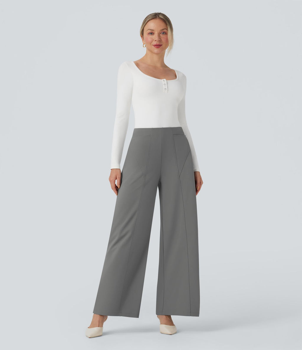 Pantalon tailleur large taille moyenne Halara Flex™ DayStretch avec poches