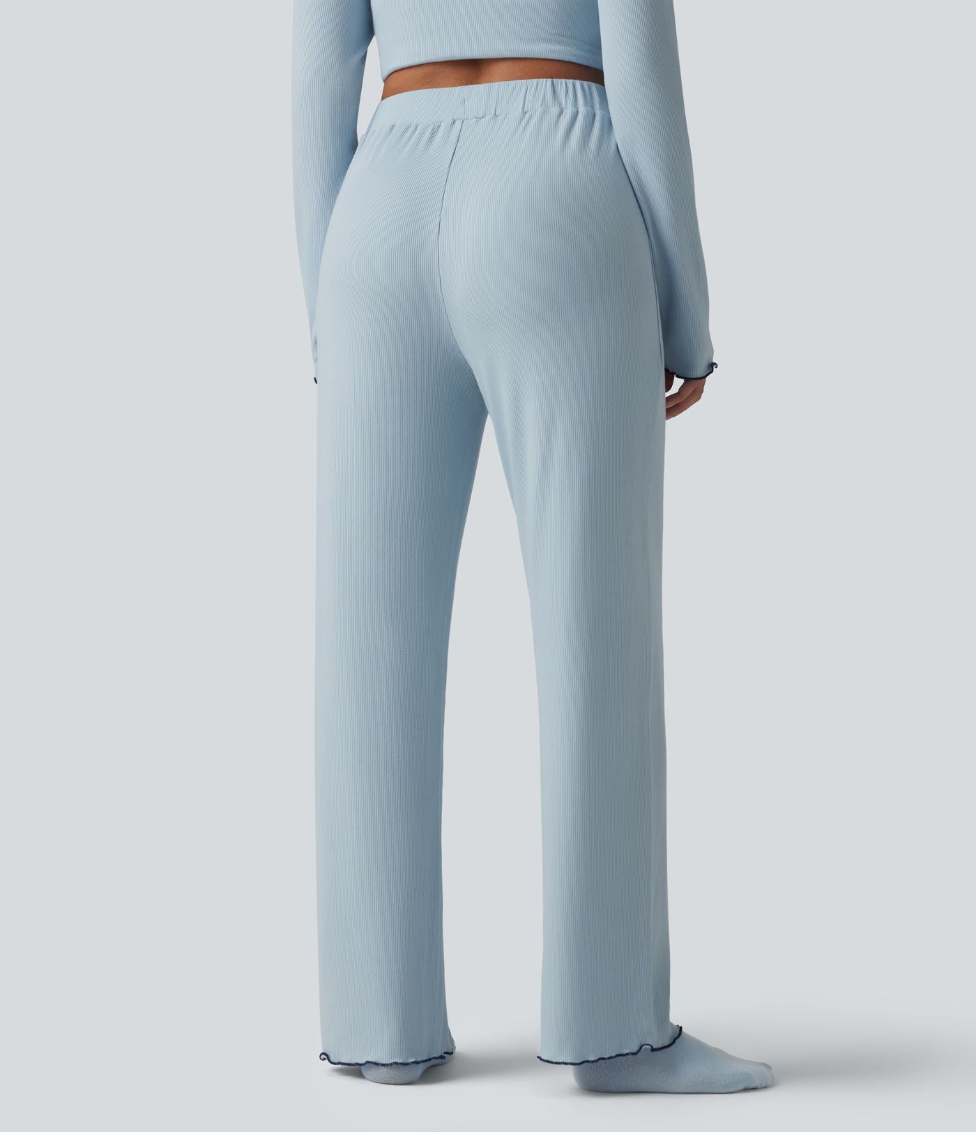 Pantalon d’intérieur taille haute ourlet à volants