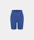 Softlyzero™ Short 17,5cm Yoga Taille Haute Crossover avec Poches Latérales