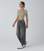 Jean Barrel 7/8 taille basse Halara Flex™ avec poches zippées