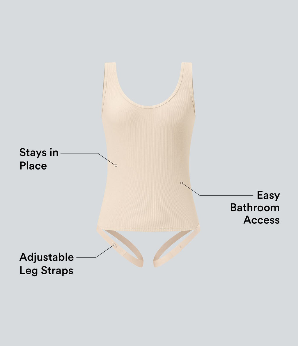 Body casual côtelé col U bretelles jambe ajustables - Easy Peasy