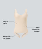 Body casual côtelé col U bretelles jambe ajustables - Easy Peasy