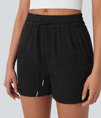 Short tailleur taille moyenne avec cordon de serrage et poches zippées latérales