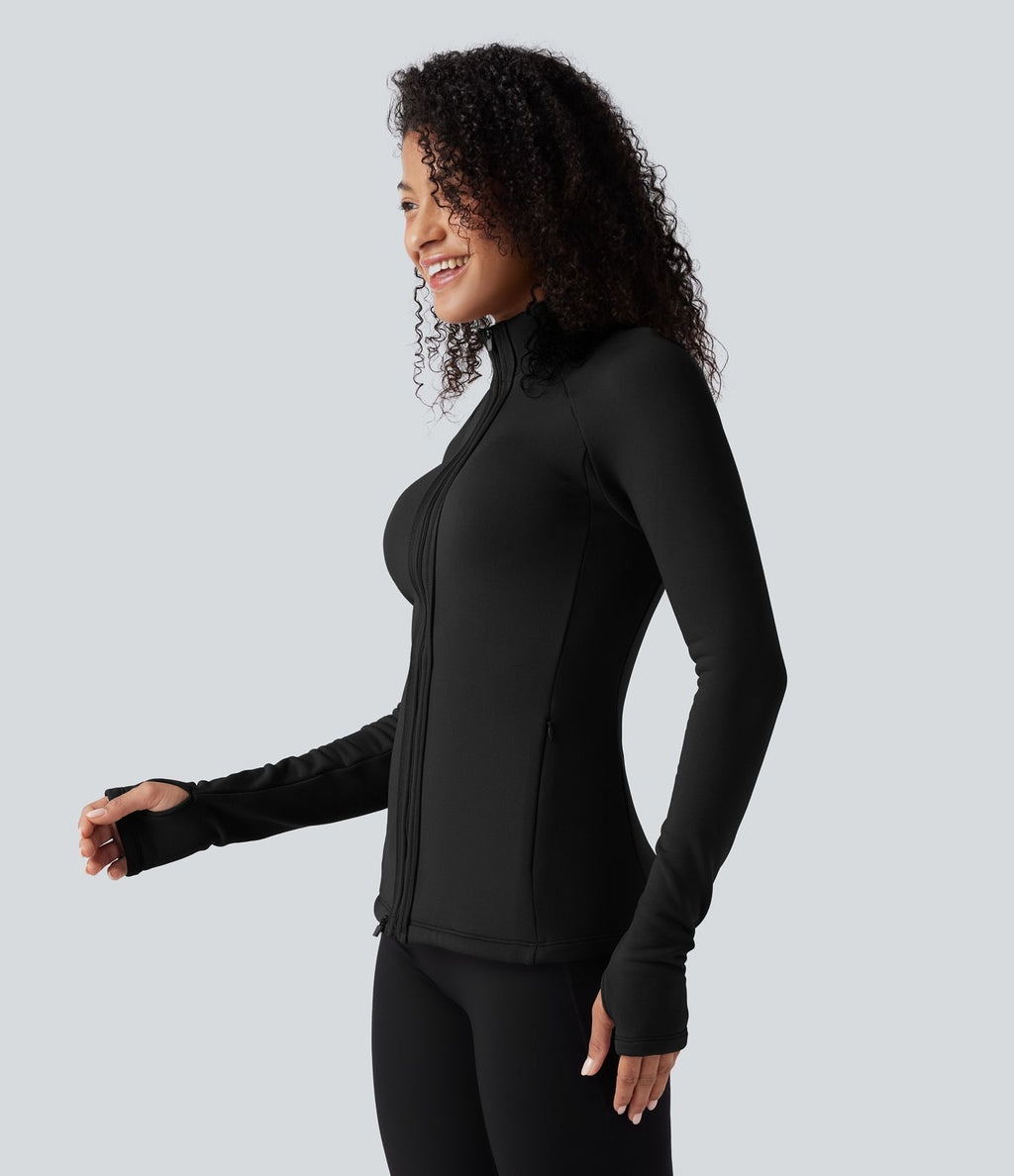 Veste polaire PuffFlex 3-en-1 à col montant et manches longues avec passe-pouces et gilet matelassé avec poches