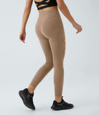 Legging yoga croisé taille haute avec mesh contrastant et boucle décorative DayStretch