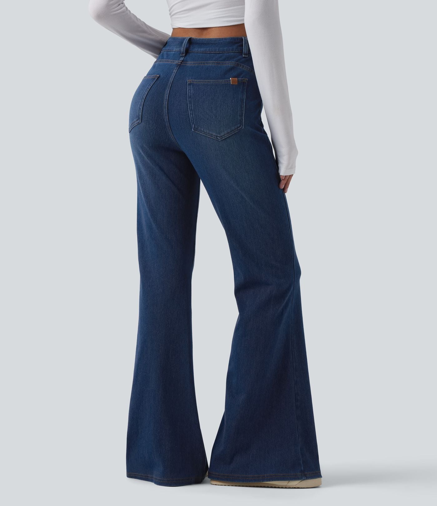 Jean Halara Flex™ taille haute croisé gainant bootcut décontracté avec poches