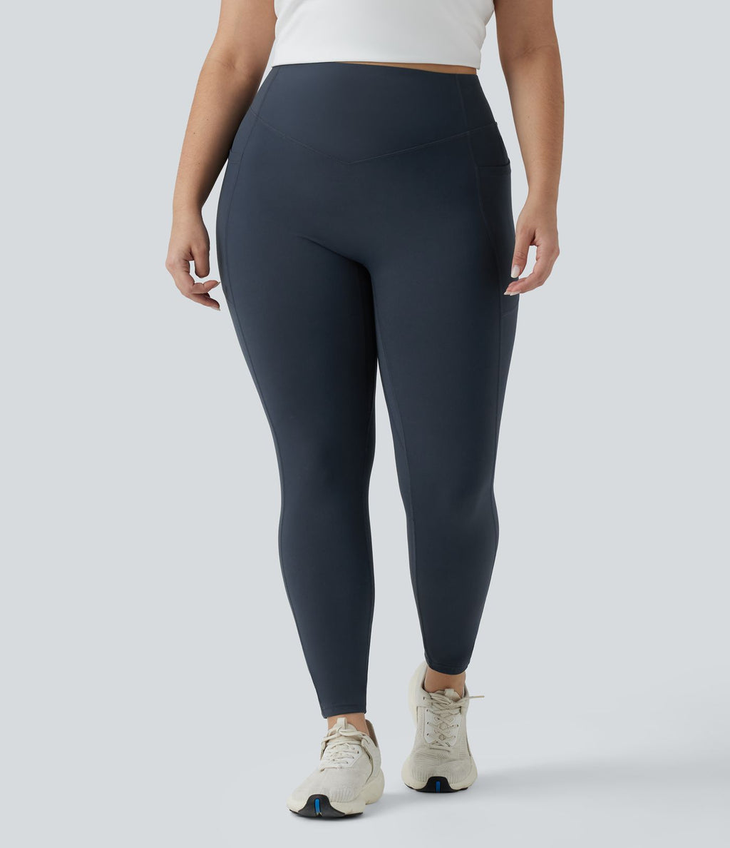 Halara UltraSculpt™ Legging yoga grande taille froncé taille haute gainant et sculptant avec poches