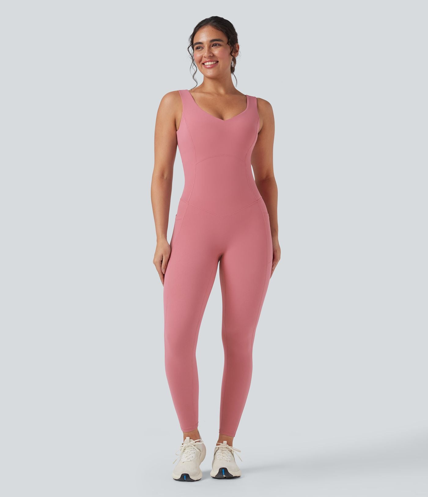 Combinaison de sport Halara UltraSculpt™ col V gainante push-up à poches
