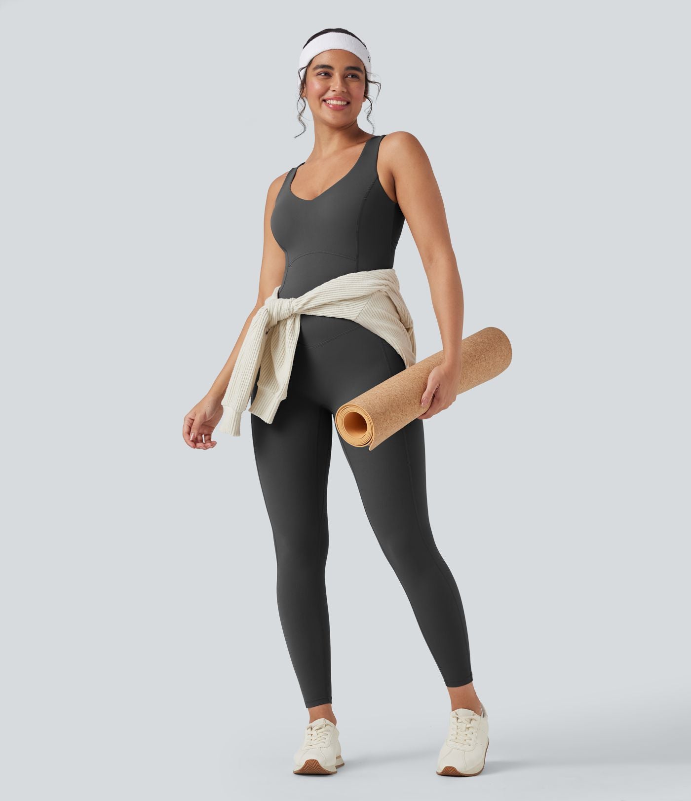 Combinaison de sport Halara UltraSculpt™ col V gainante push-up à poches