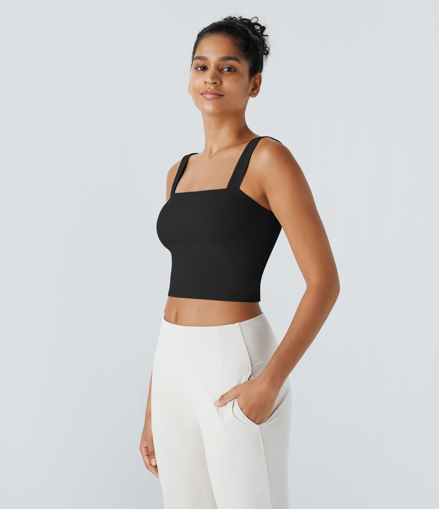 Softlyzero™ Plush Softlyzero™ Débardeur de Yoga Skinny Court à Encolure Carrée en Peluche