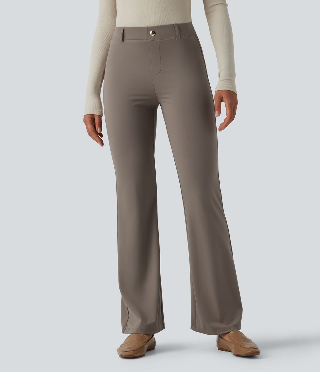 Pantalon tailleur évasé taille haute