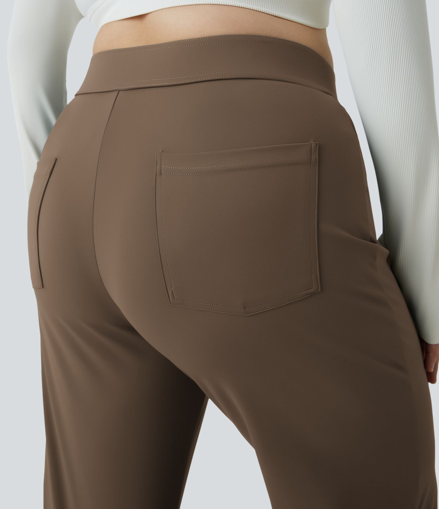 Pantalon coupe droite grande taille taille haute DayStretch avec poches