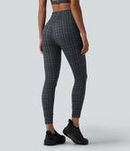 Legging de yoga Halara UltraSculpt™ taille haute avec cordon de serrage imprimé carreaux avec poches
