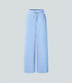 Pantalon large décontracté taille haute cordon de serrage poches latérales effet frais InstantCool