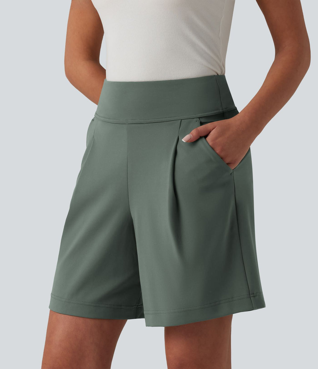 Short tailleur ample DayStretch taille haute 17,5 cm avec poches