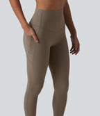 Halara UltraSculpt™ Legging 7/8 gainant taille haute contrasté côtelé pour le yoga avec poches