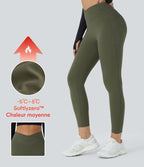 Softlyzero™ Polaire Legging Yoga à Taille Haute Thermique Croisée avec Poches Latérales