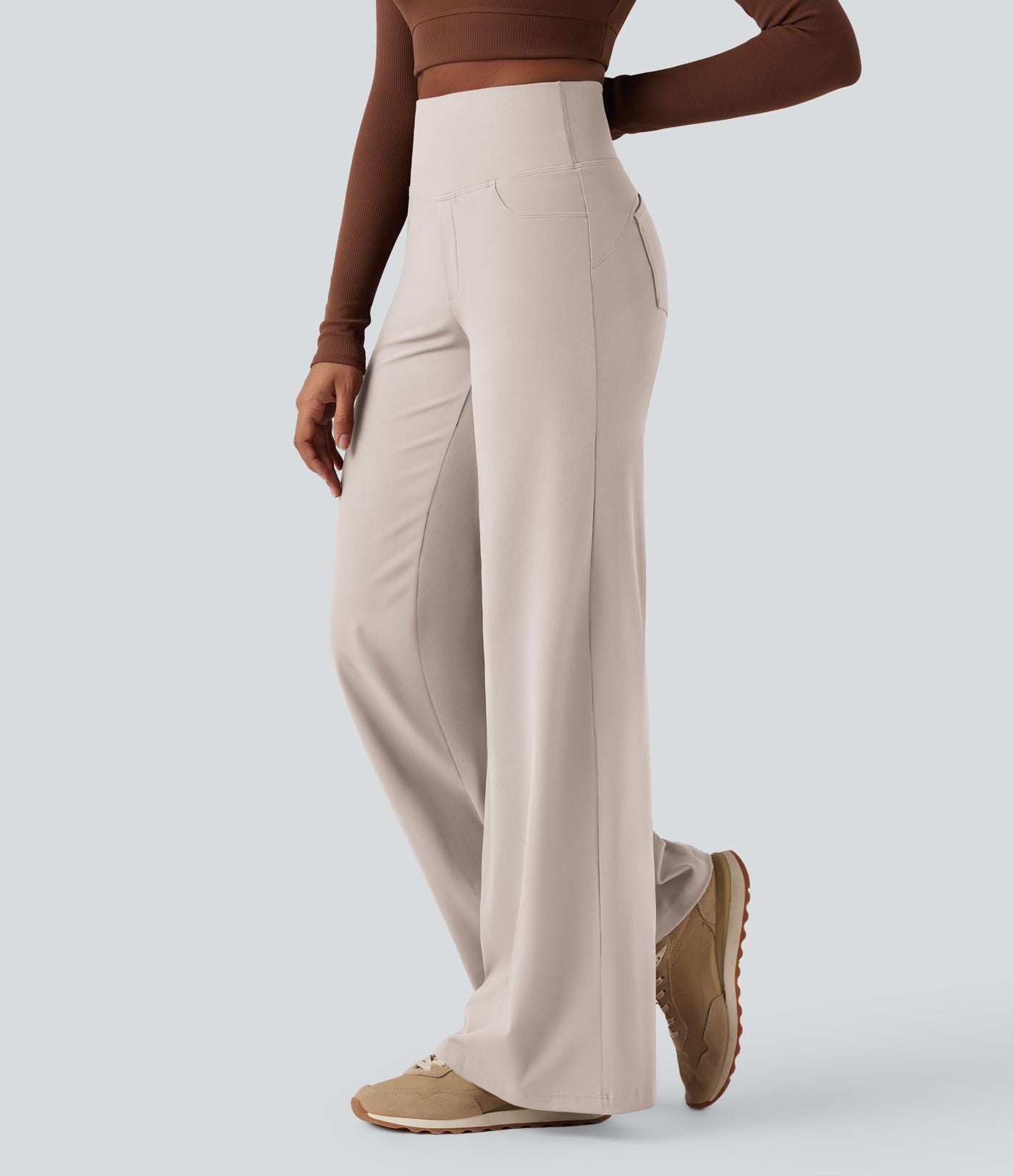 Pantalon yoga large gainant taille haute DayStretch avec poches