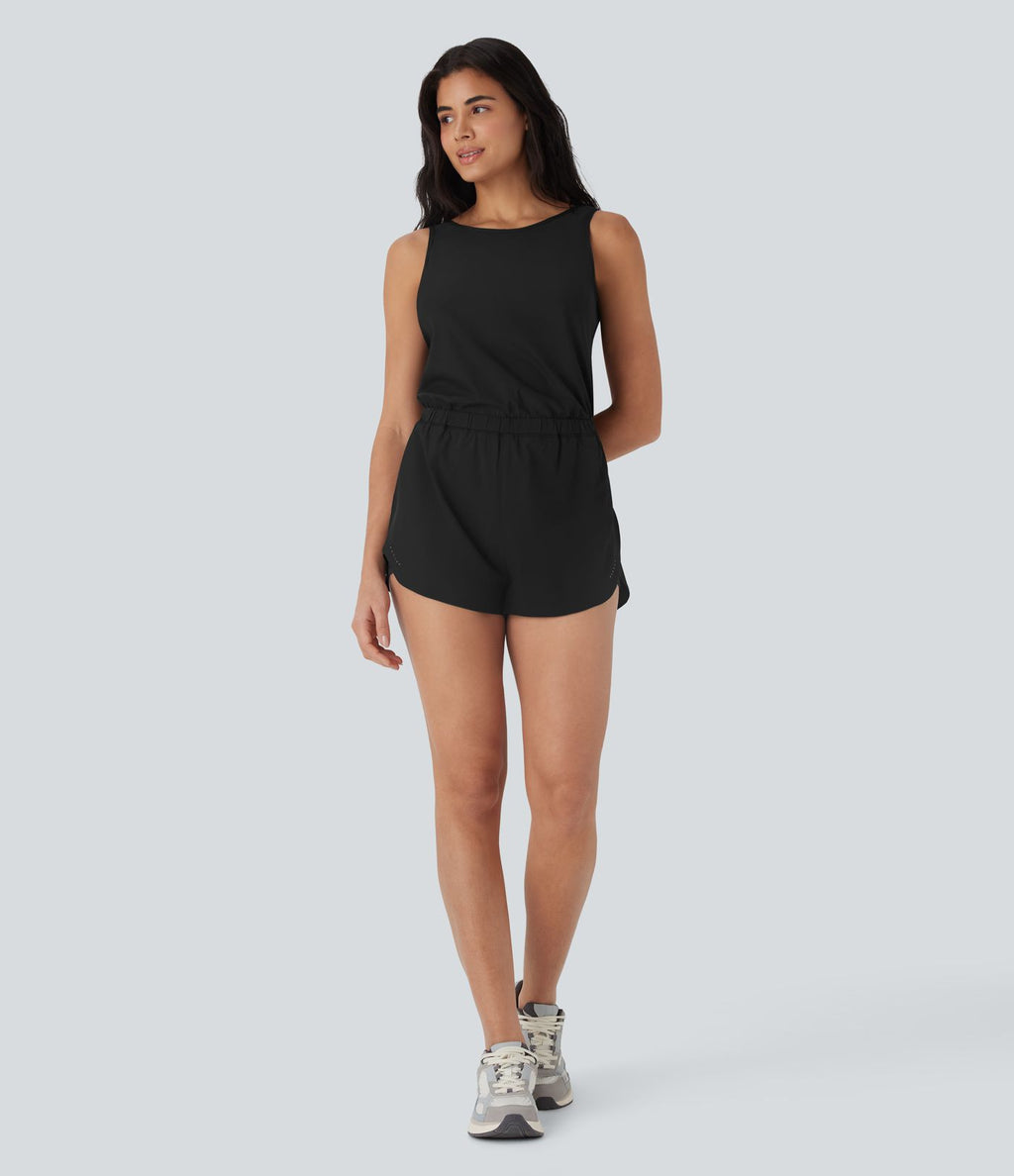 Combi-short running 2-en-1 dos nu réfléchissant séchage rapide avec poches latérales - Édition Easy Peasy - UPF50+