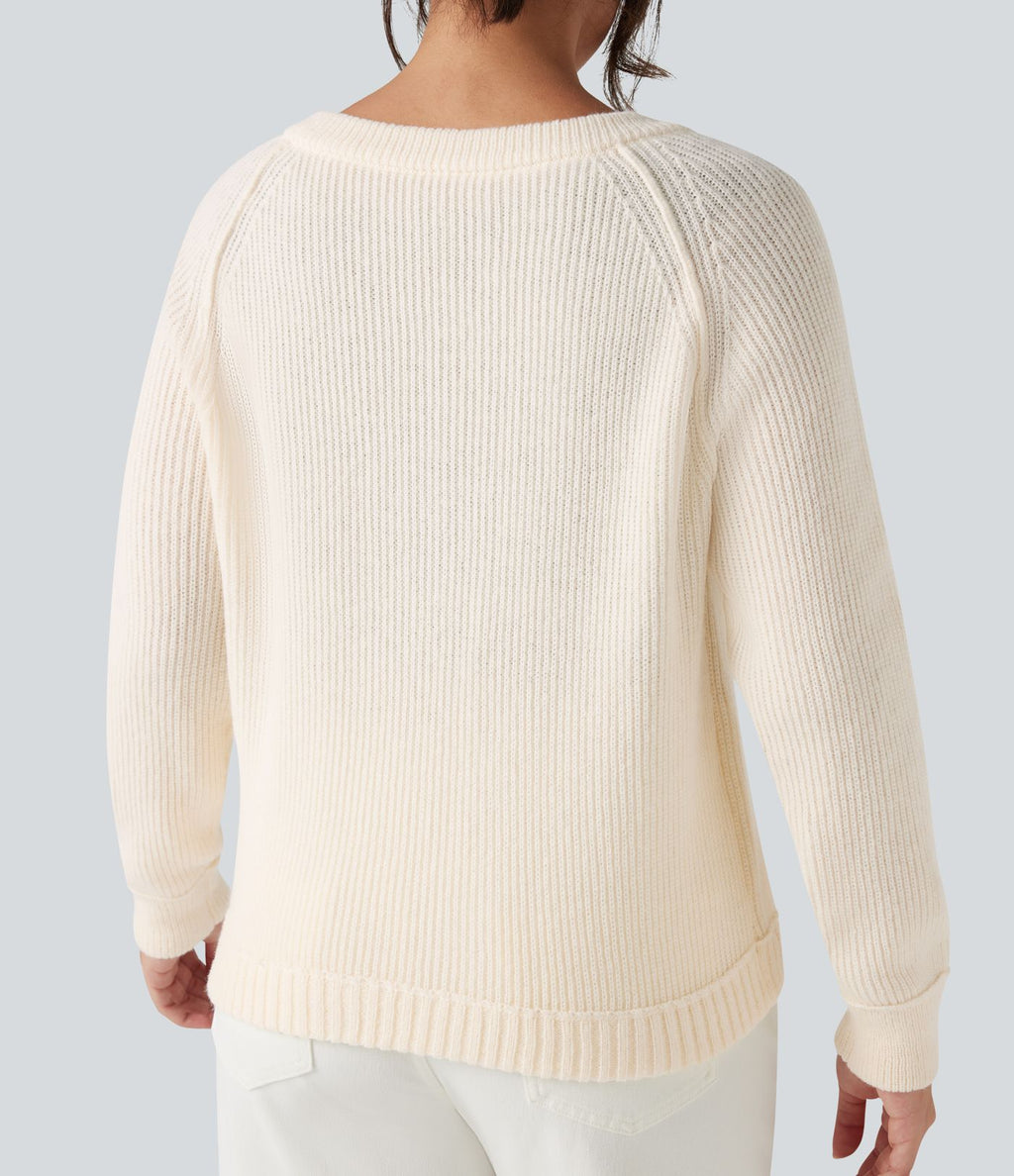 Cardigan col rond manches longues