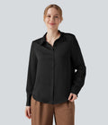 Chemise de travail en satin à manches longues