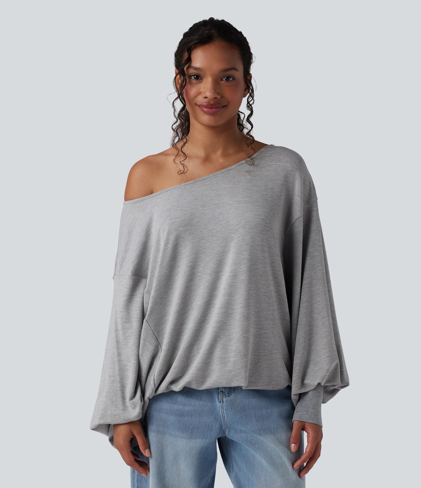 Sweat-shirt col bateau manches longues