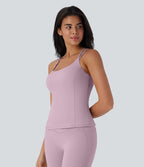 Top bretelles yoga Halara UltraSculpt™ Cool séchage rapide, dos nu avec bonnets moulés - UPF50+