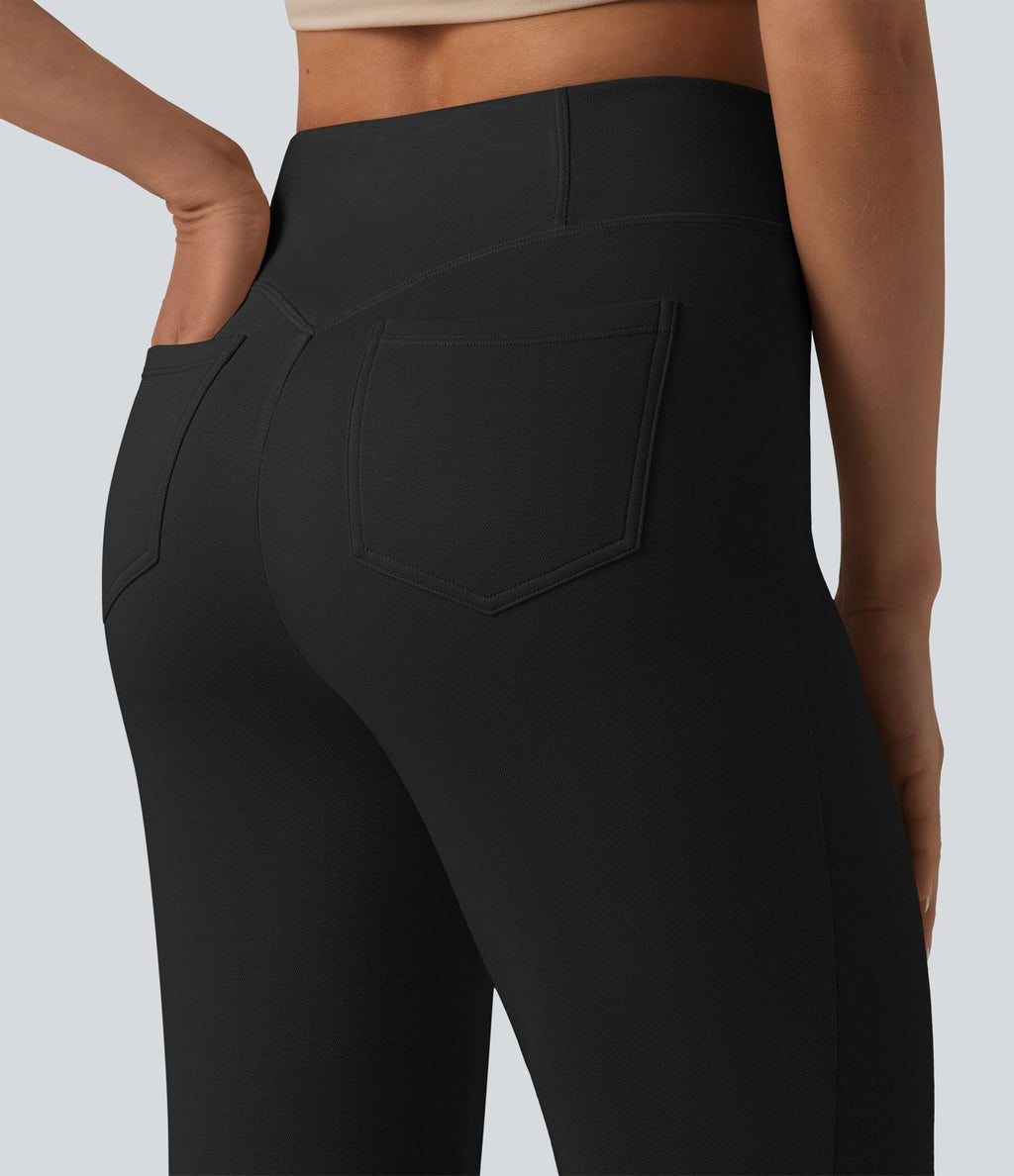 Pantalon évasé SpacerTek™ taille haute croisée avec poches