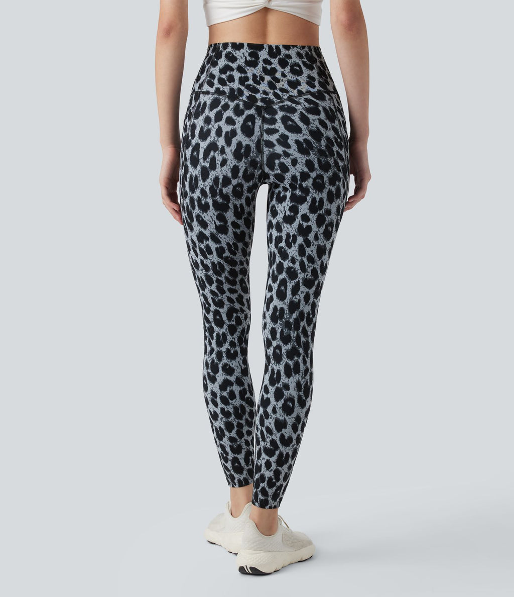 Legging de yoga gainant taille haute imprimé léopard avec poches Halara UltraSculpt™