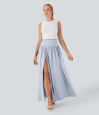 Jupe maxi fluide 2-en-1 gainante taille haute à séchage rapide Breezeful™
