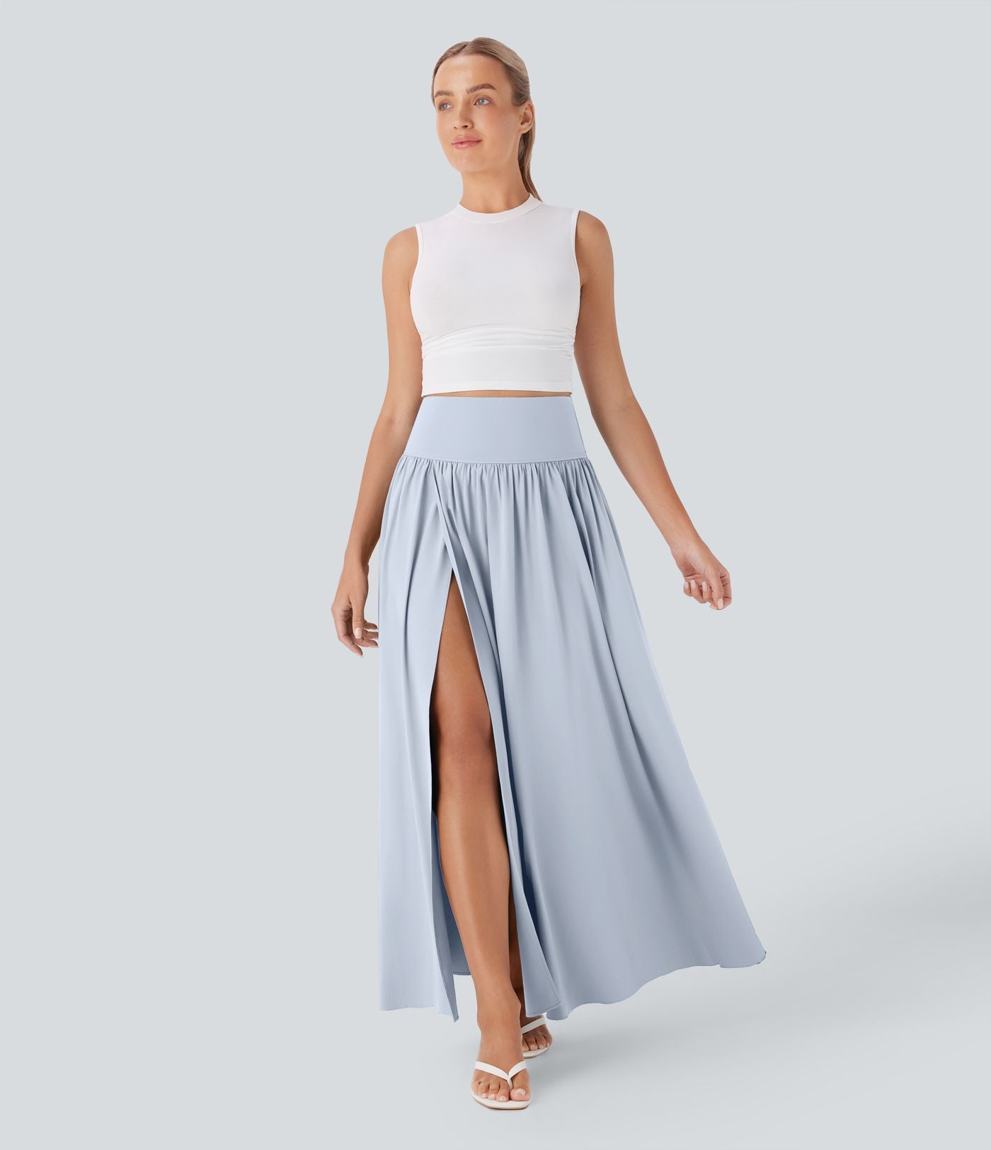Jupe maxi fluide 2-en-1 gainante taille haute à séchage rapide Breezeful™