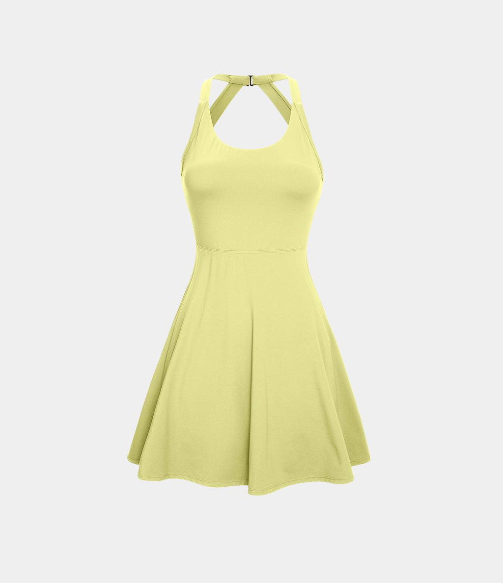 Robe de Danse Sport Mini à Volants Torsadés Dos Nu - Longueur Plus