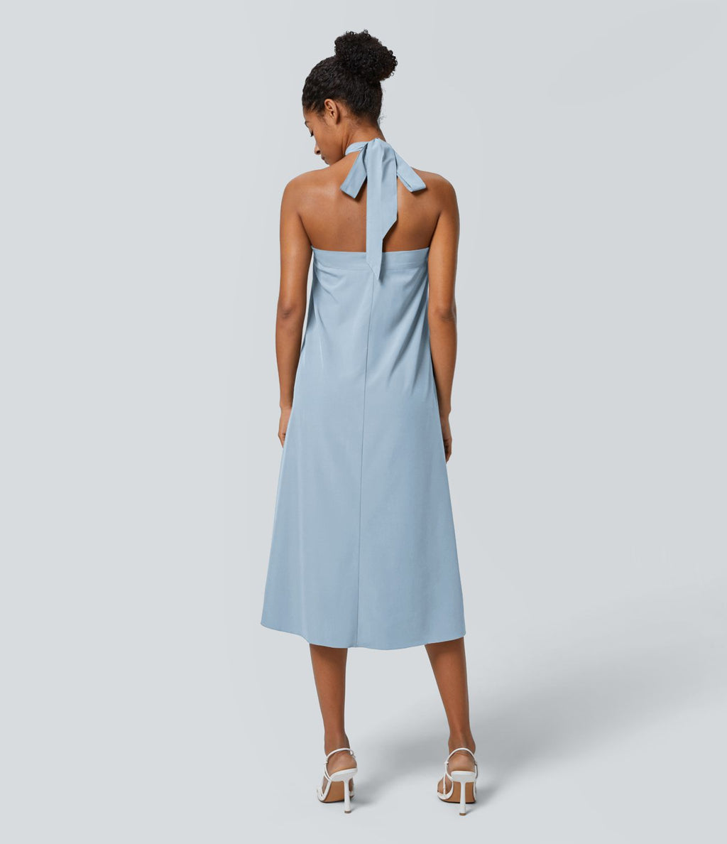 Jupe fluide de Vacances Breezeful™ Séchage Rapide Taille Haute Dos Noué Torsadé
