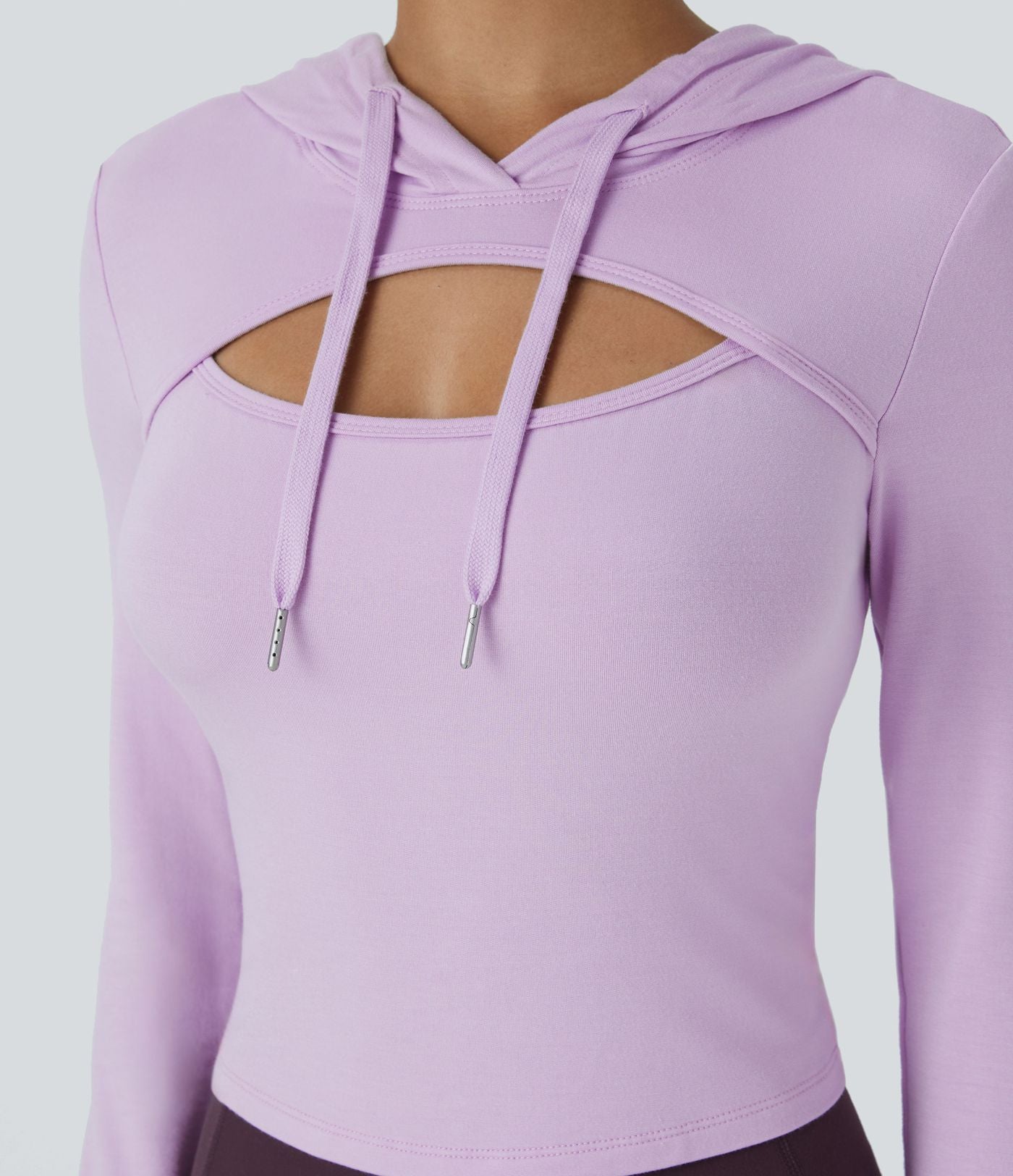 Sweat à Capuche Décontracté avec Cordon de Serrage et Découpes