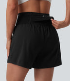 Short de yoga 2-en-1 SoftlyZero™ Airy gainant taille haute effet frais InstantCool avec poches