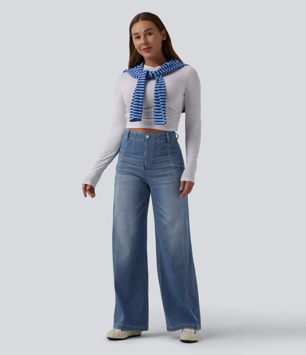 Halara Flex™ Jean large casual gainant taille haute avec poches