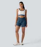 Short de yoga SoftlyZero™ Airy croisé taille haute 2-en-1 effet frais InstantCool 12,5 cm avec poches