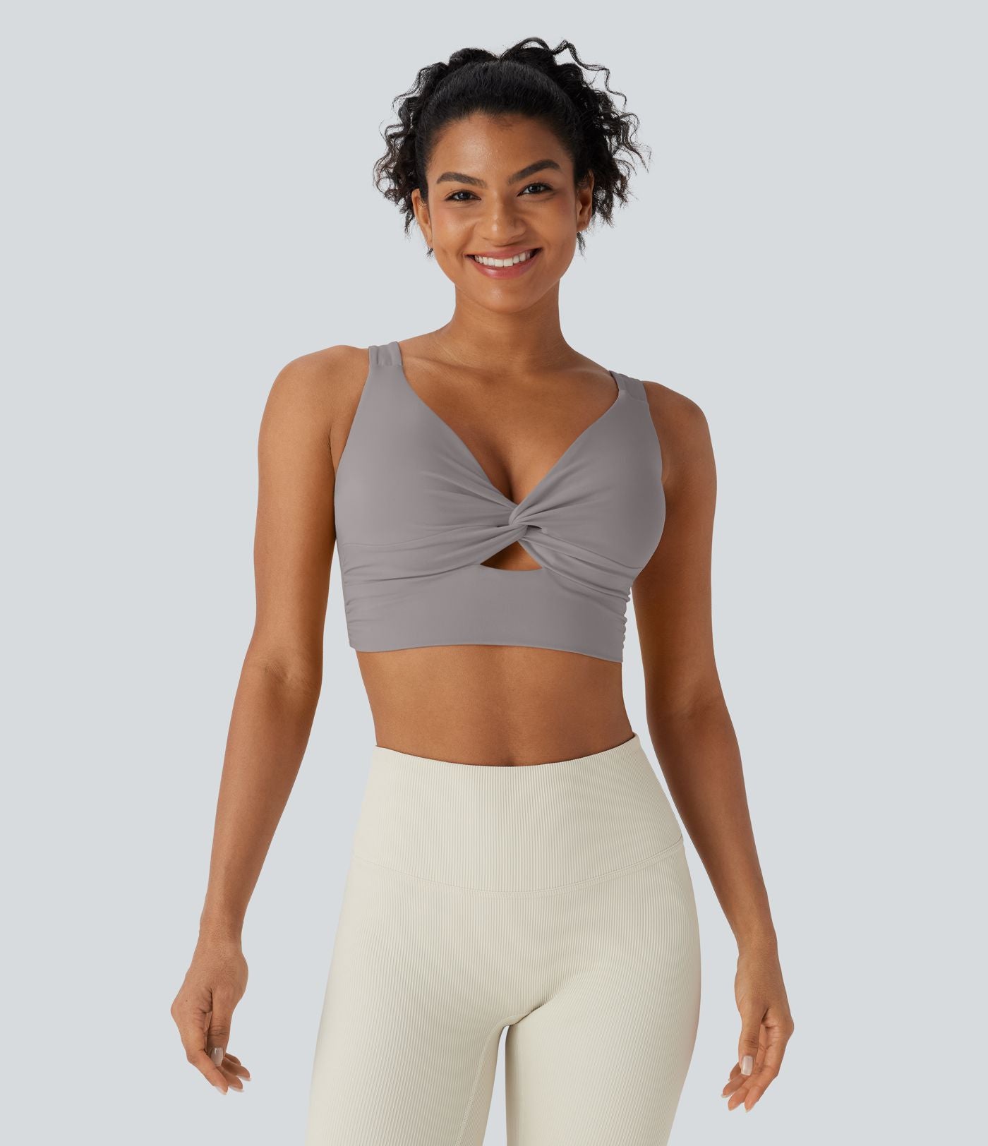 Brassière yoga SoftlyZero™ Airy maintien léger découpes effet frais InstantCool, bonnets E-G