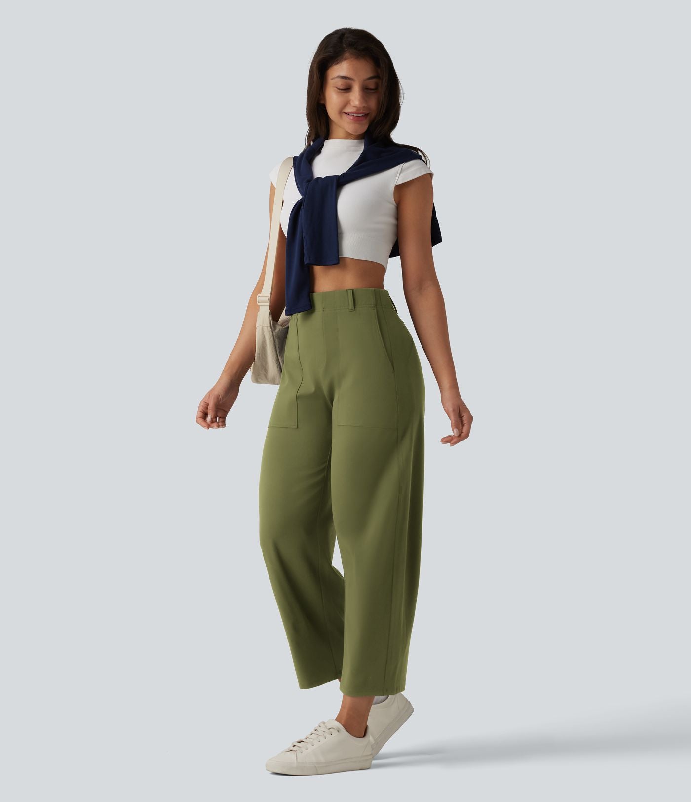 Pantalon barrel DayStretch taille haute avec poches