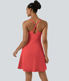 Softlyzero™ Airy Robe Sport de Yoga Plus Longue Dos Nu Découp Bretelles Réglables et Poches