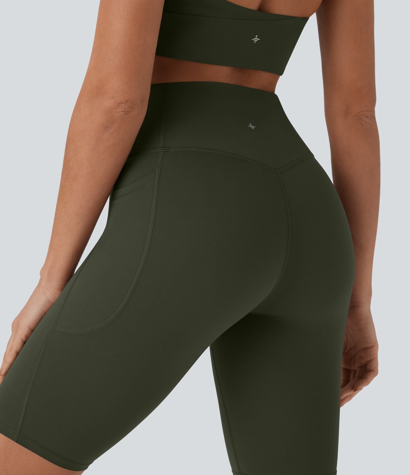 Short cycliste 22,8 cm d'entraînement gainant taille haute avec poches Halara UltraSculpt™