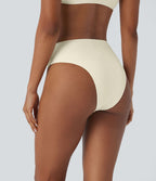 Bas de maillot de bain bikini texturé croisé