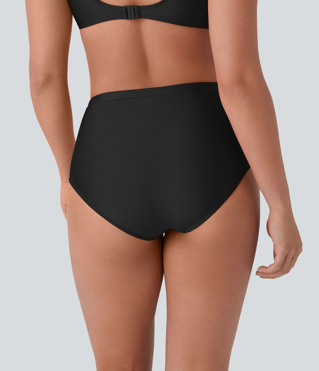Bas de maillot de bain bikini taille haute gainant avec brillance