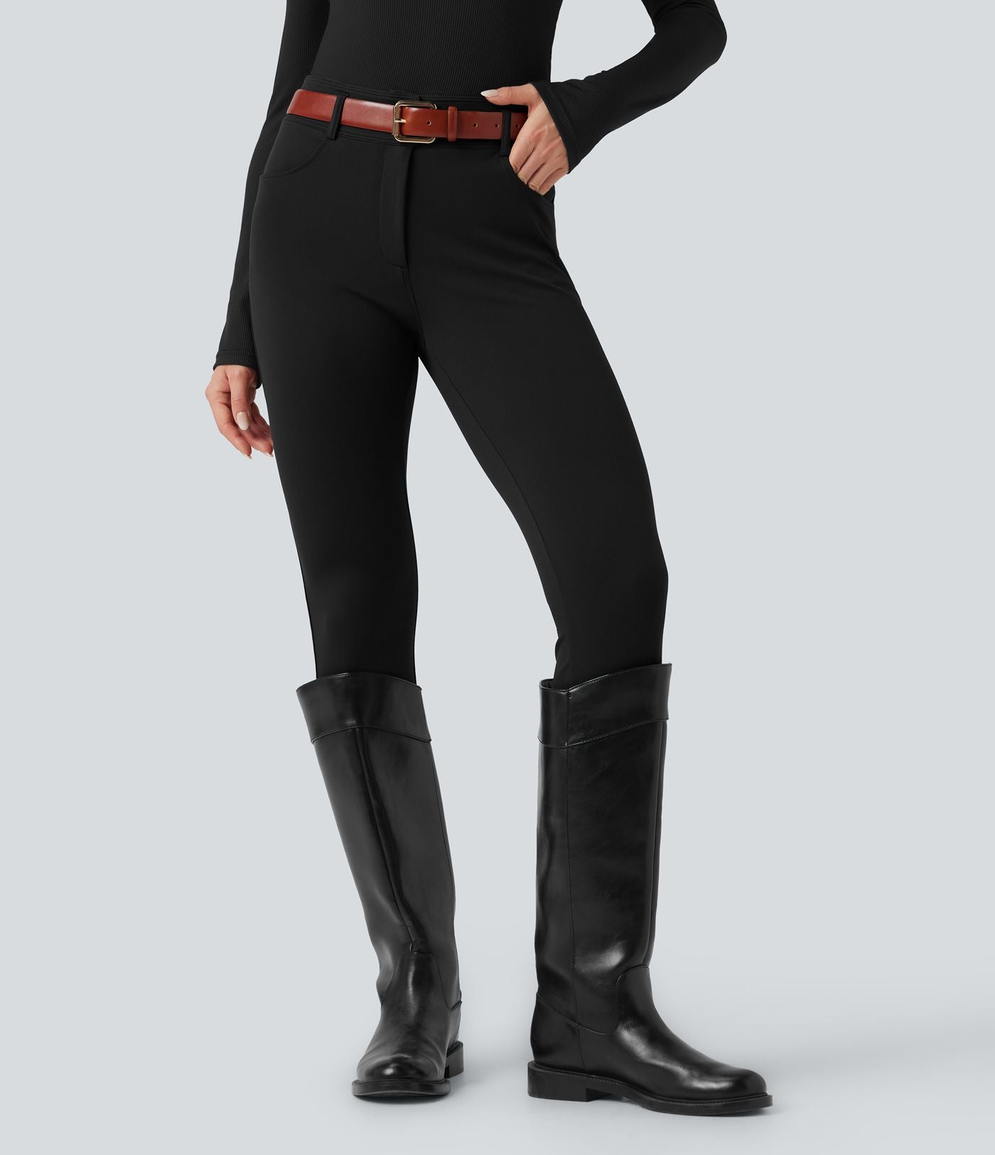 Pantalon ajusté 7/8 taille moyenne DayStretch avec poches