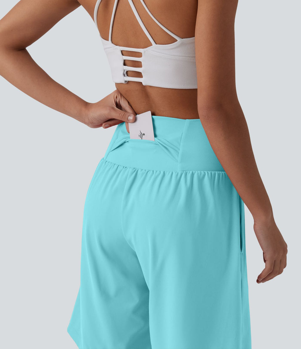 Short de yoga 2-en-1 SoftlyZero™ Airy taille très haute effet frais InstantCool 22,8 cm avec poches