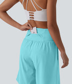Short de yoga 2-en-1 SoftlyZero™ Airy taille très haute effet frais InstantCool 22,8 cm avec poches